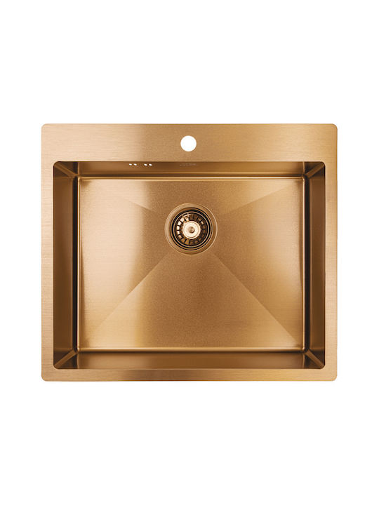 Laveo Drop-In Spüle Inox B59xT51cm Rosa