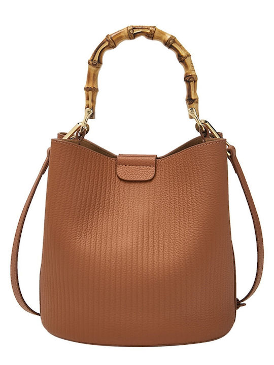 Leather Women's Bag Tote Handheld Brown