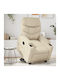 Relax Armchair Massage with Footstool from Leatherette Cream 74x89x100cm