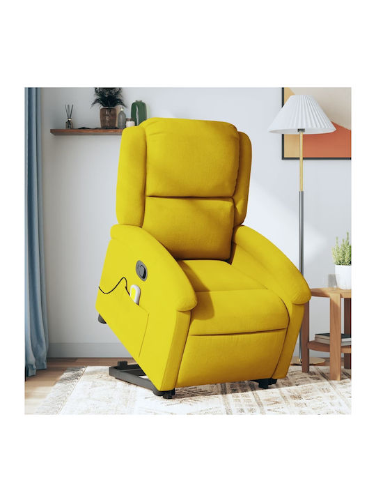 Fotoliu Relax Masaj cu Puf Catifelat Galben 71x...