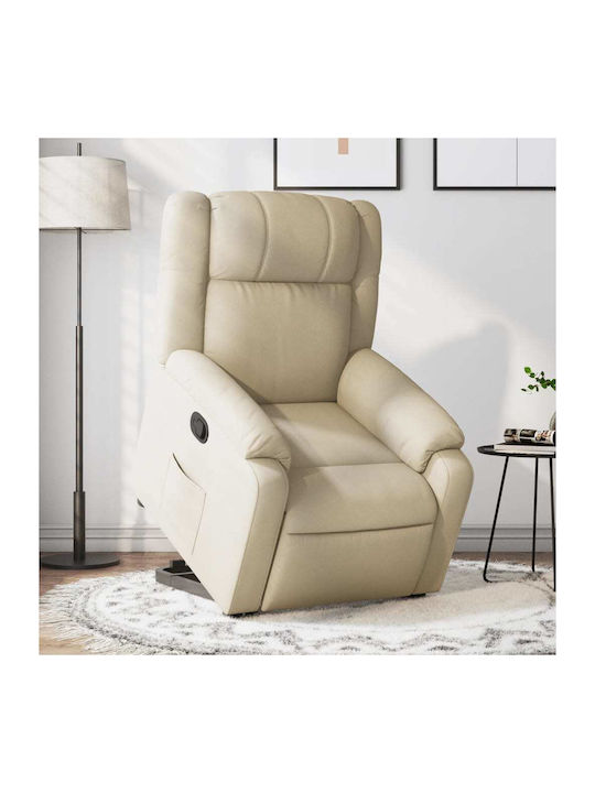 Fotoliu Relax cu Puf Cremă 77x95x99cm
