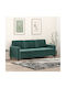 Dreisitzer Samt Sofa Dunkelgrünes 198x77x80cm