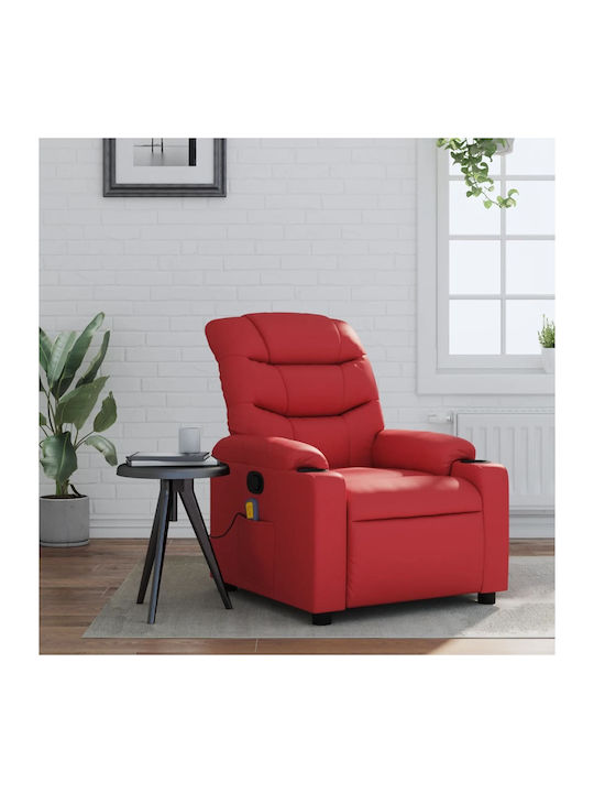 Фотьойл Relax Масаж С поставка за крака Червено 75.5x93x99.5см