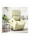 Relax Armchair Massage with Footstool from Genuine Leather Cream 71x86.5x99.5cm