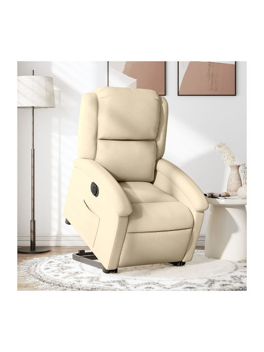 Relax Armchair with Footstool Cream 71x86.5x99.5cm