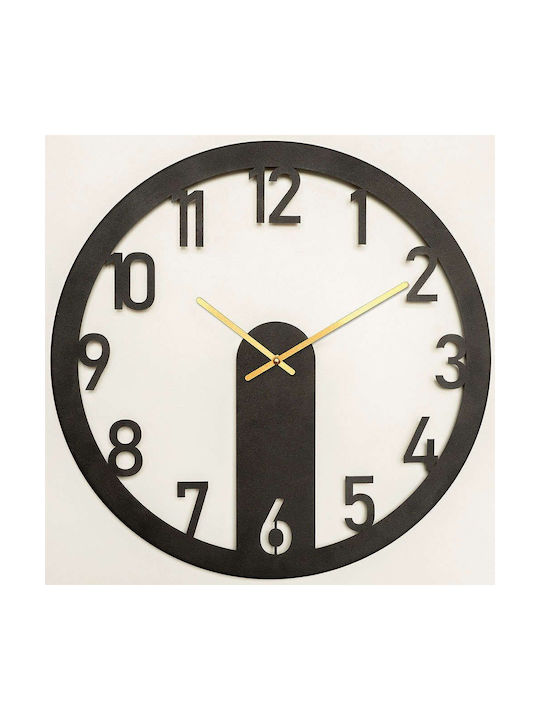 Wallity Ρολόι Τοίχου Μεταλλικό Μαύρο Ø48cm