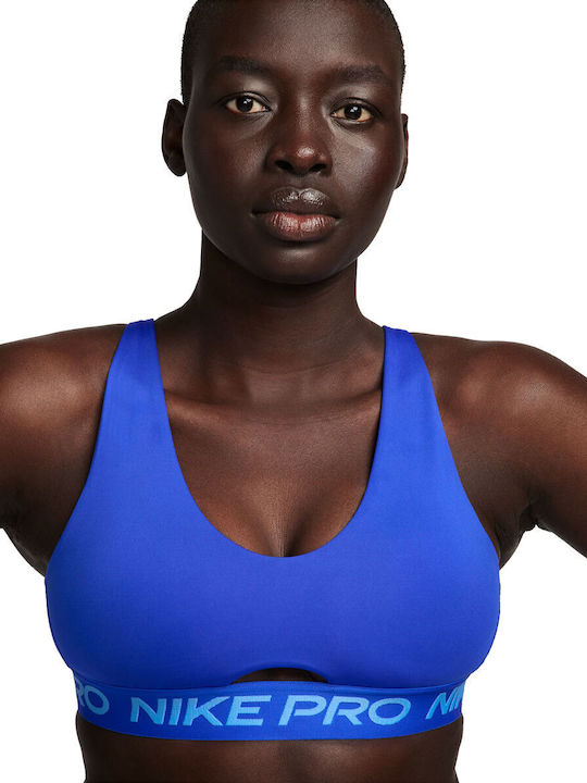 Nike Dri-Fit Indy Femei Atletic Sutien sport Hyper Royal / White / University Blue cu umplutură