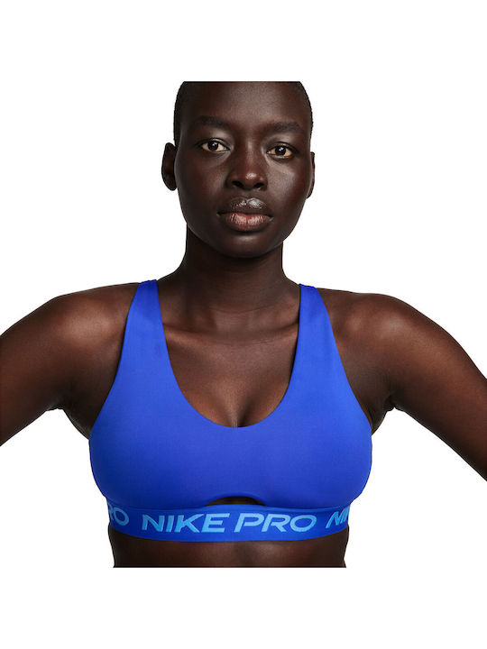 Nike Dri-Fit Indy Γυναικείο Αθλητικό Μπουστάκι Hyper Royal / White / University Blue με Επένδυση
