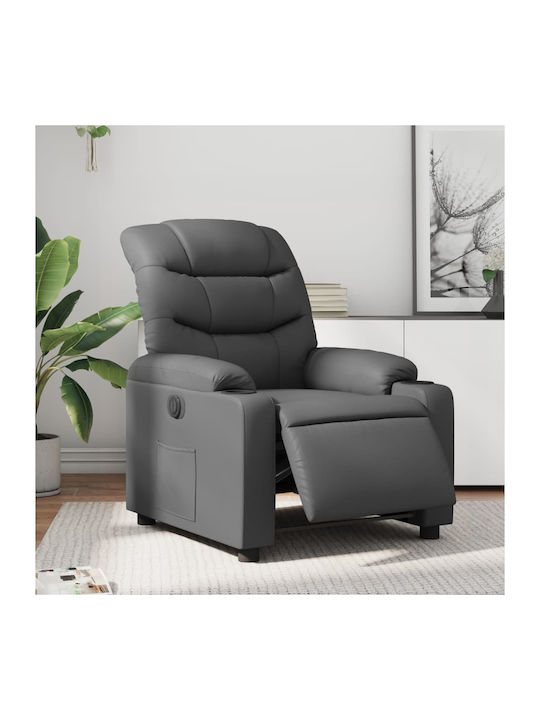 Fotoliu Relax cu Puf din Piele Ecologică Gri 75...