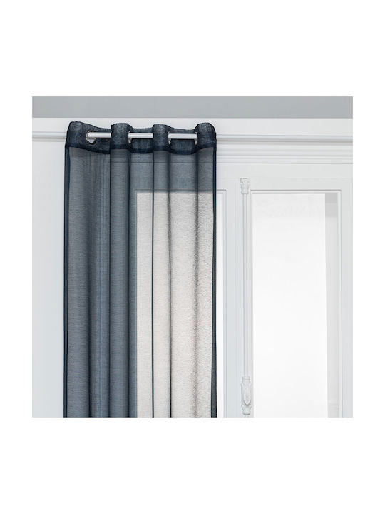 Atmosphera Κουρτίνα με Τρουκς Moly Μπλε 135x240εκ.