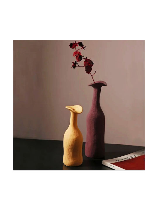 Decorative Vase Ceramic Red 27cm 1pcs