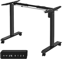 Songmics Bază De Birou Metalică Cu Reglaj Negru 130x60x117cm Songmics Bază De Birou Metalică Cu Reglaj Negru 130x60x117cm