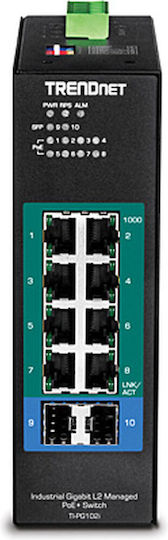 Trendnet TI-PG102I Unmanaged L2 PoE+ Switch με 8 Θύρες Gigabit (1Gbps) Ethernet και 2 SFP Θύρες