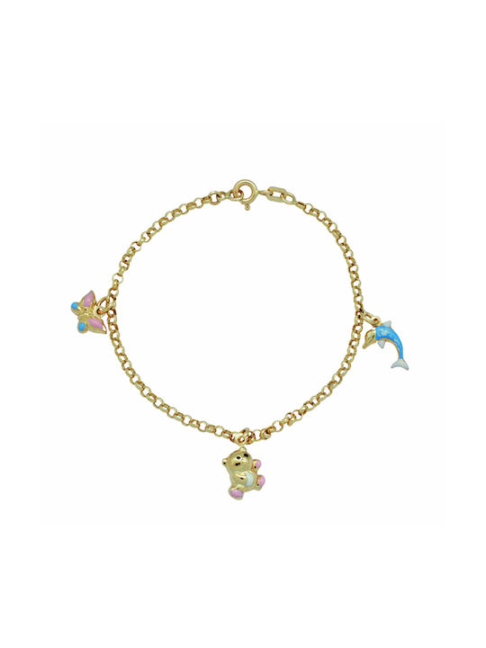 Κόσμημα Μιχάλης Kids Gold Bracelet 14K with Butterfly for Girl