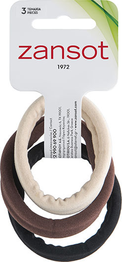 Zan Sot Hair Ties Black-Brown-Extron 3pcs