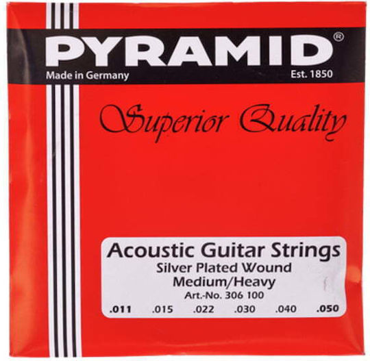 Pyramid Medium/Heavy Einzel Versilbert Akustikgitarrensaiten