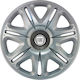 J-Tec Car Hubcap Set Nascar with Fiat Emblem 13" 4pcs Silver