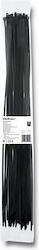 Qoltec Plastische Kabelbinder 500mmx4.8mm in Schwarz Farbe (50Stück) 52214