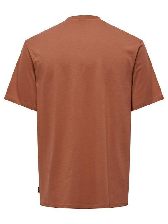 Only & Sons Men's Short Sleeve Blouse Copper Brown