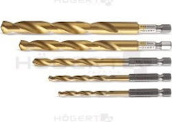 Högert Technik Set 5 Burghie cu Diamant HSS cu Tija Hexagonală pentru Metal Högert Technik Set 5 Burghie cu Diamant HSS cu Tija Hexagonală pentru Metal
