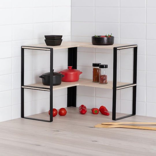 5Five Metallischer Tischorganisationsständer 40x40x35cm Beiges