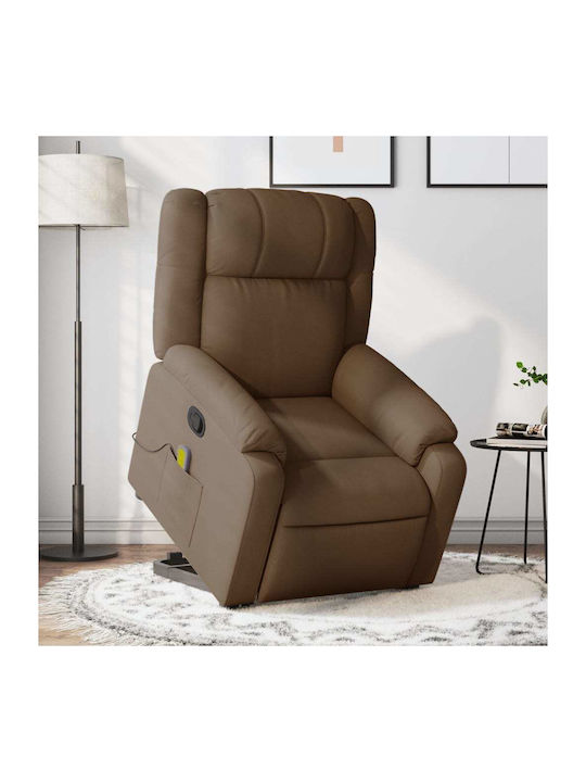 Πολυθρόνα Relax Massage με Υποπόδιο Καφέ 77x95x99cm