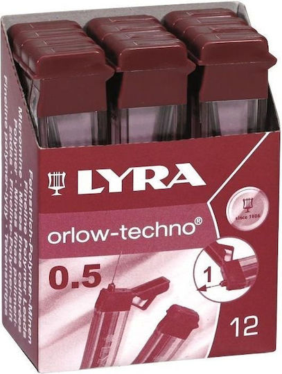 Lyra 12 Pachete x 12 Reîncărcări Mine Pentru Creioane Mecanice Grosime 0.5mm Tip HB