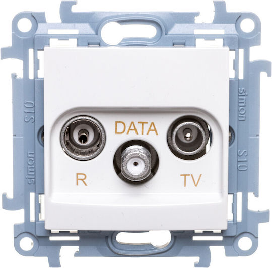 Kontakt-Simon Antenna Socket Terminal in White color CAD.01/11