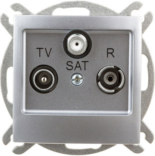Ospel TV, Satellite, and Radio Antenna Socket Terminal in Gray color GPA-YS M 18