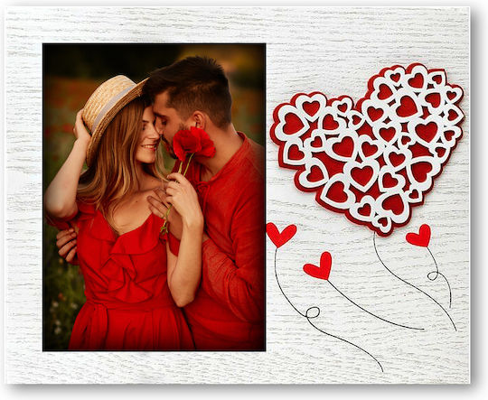 Artifact Love Heart Κορνίζα Ξύλινη με Λευκό Πλαίσιο