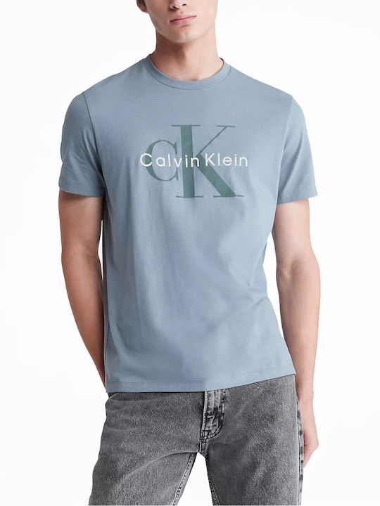 Calvin Klein Bluza Bărbătească cu Mânecă Scurtă Albastră