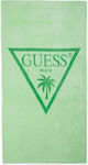 Guess Green Cotton Beach Towel