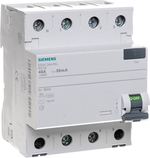 Siemens Phase Relays Earth Leakage 40A Four Pole