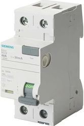 Siemens Ρελέ Διαρροής 2x40A 230V
