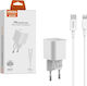 Somostel Φορτιστής με Θύρα USB-C και Καλώδιο USB-C - Lightning 20W Λευκός (SMS-Q10)