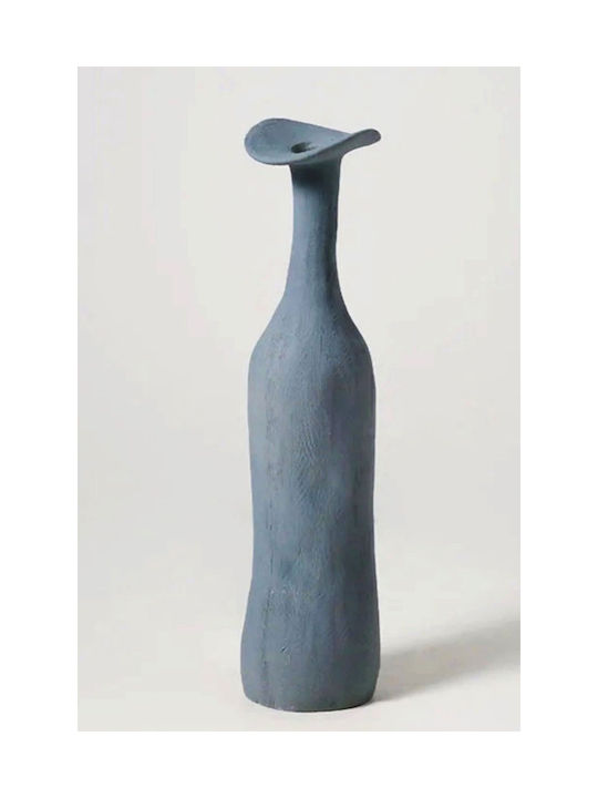 Decorative Vase Ceramic Bottle Blue 34cm 1pcs