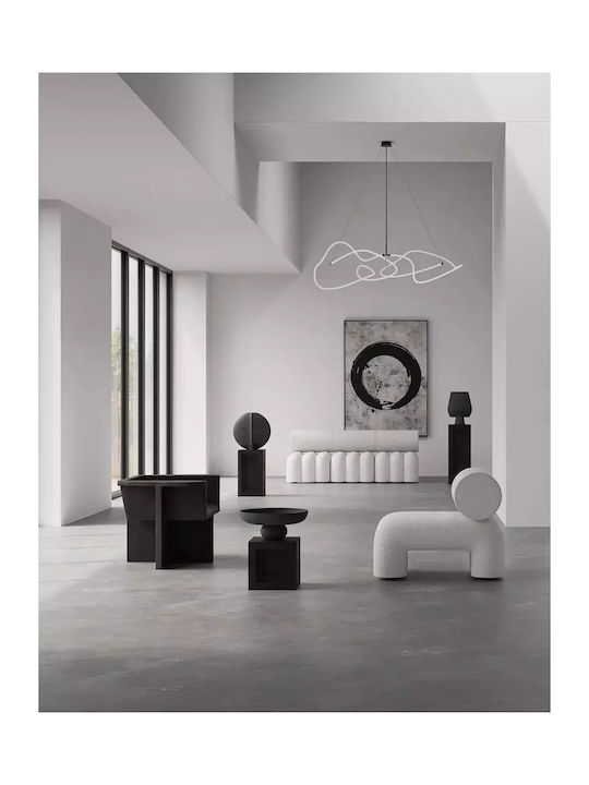 Foku Chair Bouclé Πολυθρόνα Άσπρο 92x60x70cm