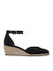 Women's Suede Platform Espadrilles Black