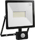 Maclean Energy Waterproof LED Floodlight 50W Natural White 4000K with Motion Sensor IP44