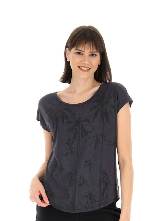 Women's T-shirt Floral Black