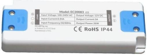 Eco Light Sursă de alimentare LED IP44 Putere 36W cu Tensiune de Ieșire 12V