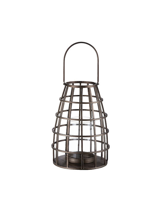 ArteLibre Metallic Lantern Silver 25x25x35cm