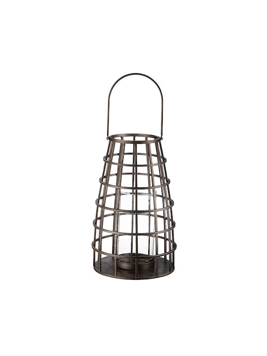 ArteLibre Metallic Lantern Silver 27x27x43cm