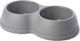 Barry King Plastic Bowl Food for Dog & Cat 2x 1.2lt 10cm in Gray Color