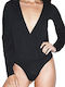 Wrap-Around Bodysuit pentru femei Black