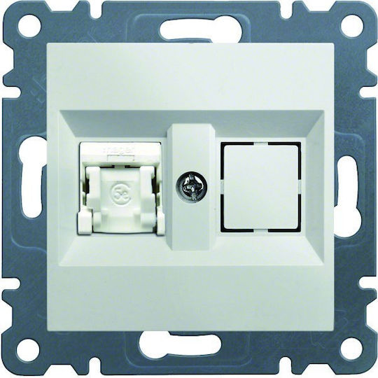 Hager Lumina2 Prize De Rețea Single RJ45 Fără Cadru În Culoare Albă WL2110