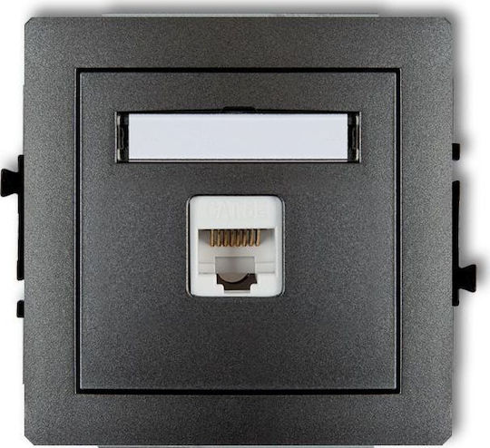 Karlik Priză De Rețea RJ45 Single Cu Cadru Tip Cat5 În Culoare Gri 11DGK-1