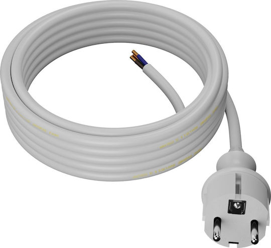 AWTools Netzkabel Typ NYL mit Kabeleigenschaften 3x1.5mm² in Weiß Farbe 1m