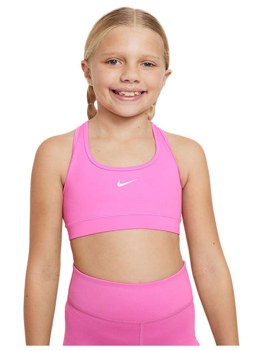 Nike Swoosh Παιδικό Μπουστάκι Dri-Fit Ροζ