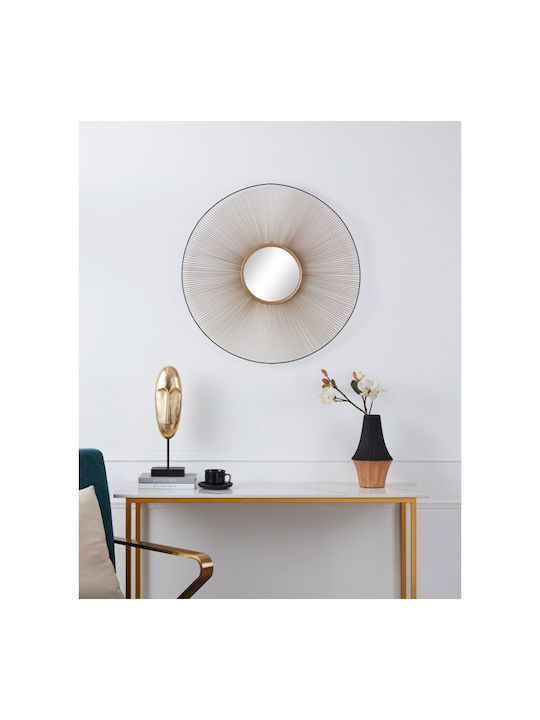 Eglo Wandspiegel mit Gelbem Metallrahmen Durchmesser 76cm